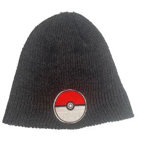 Pokemon Pokeball Beanie Knit Hat Gray Acrylic One Size 14+